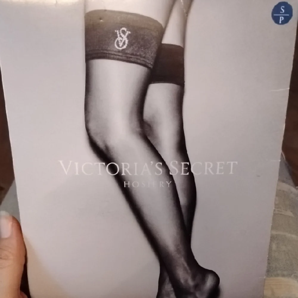 Blue Victoria's Secret Logo Band Thigh Highs